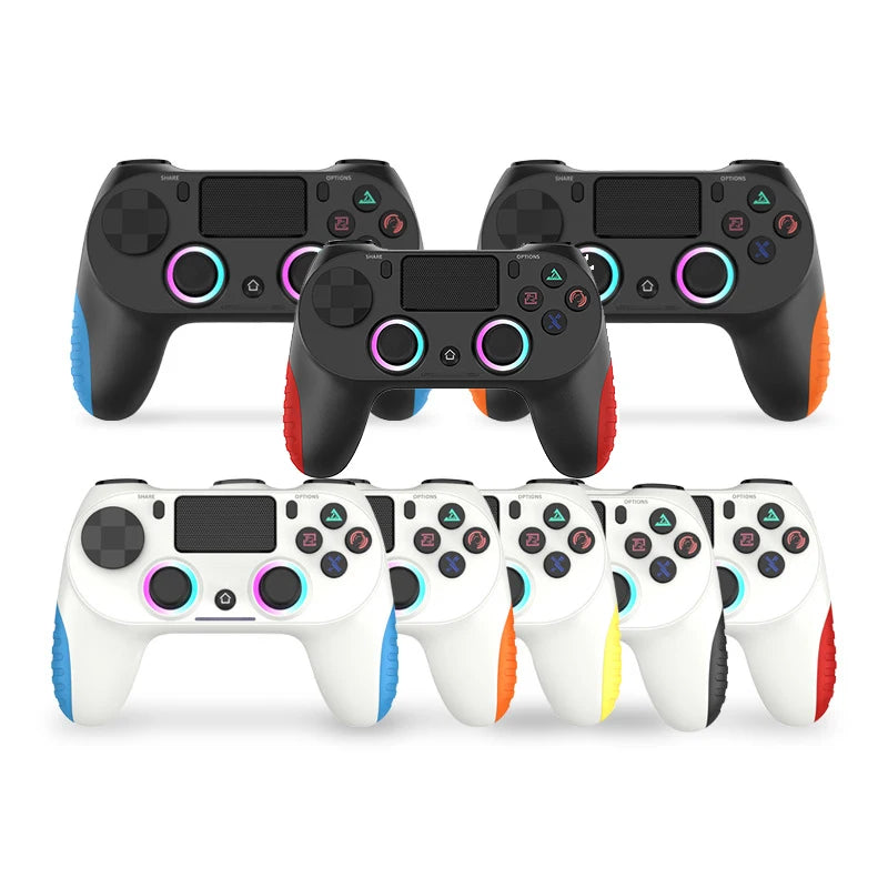 Wireless Bluetooth Gaming Controller With RGB Lights Vibration And Six-Axis Motion Sensing For PS4/Slim/Pro/IOS/PC Joystick